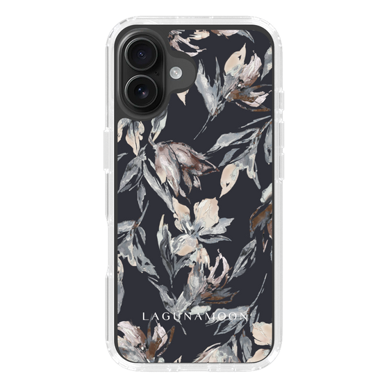 Slim Protection Case［ LAGUNAMOON - NuanceFlower - Navy ］