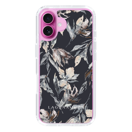 Slim Protection Case［ LAGUNAMOON - NuanceFlower - Navy ］