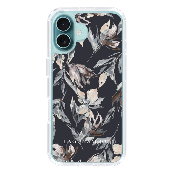 Slim Protection Case［ LAGUNAMOON - NuanceFlower - Navy ］