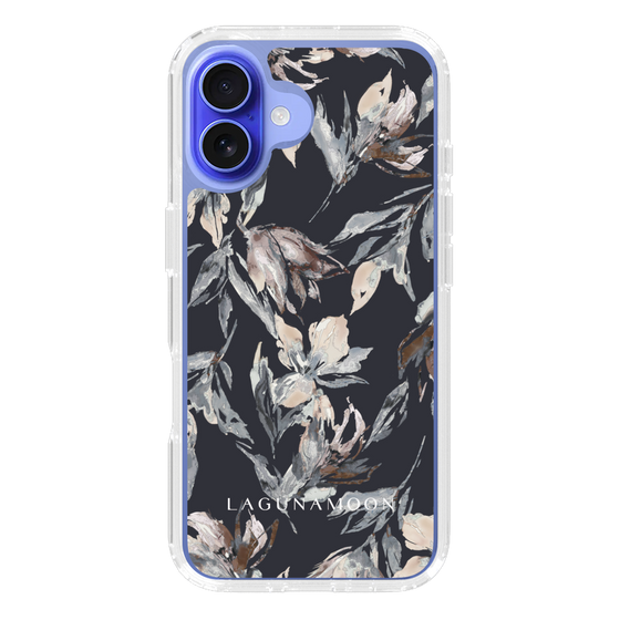 Slim Protection Case［ LAGUNAMOON - NuanceFlower - Navy ］