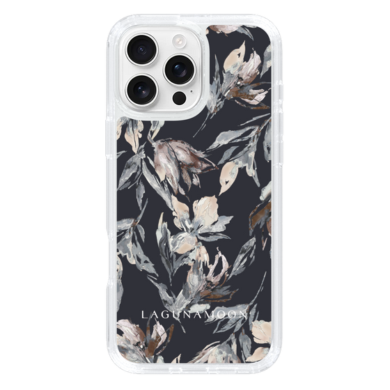 Slim Protection Case［ LAGUNAMOON - NuanceFlower - Navy ］