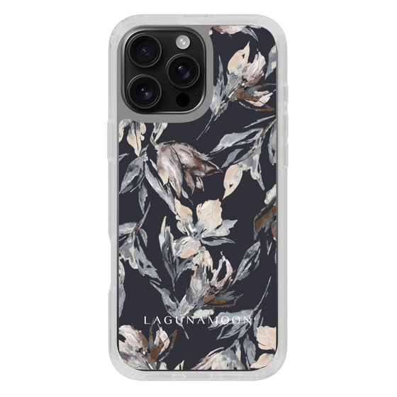 Slim Protection Case［ LAGUNAMOON - NuanceFlower - Navy ］