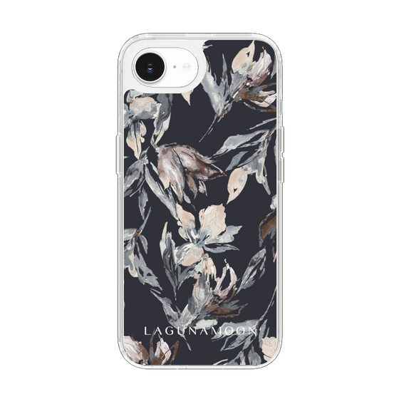 Slim Protection Case［ LAGUNAMOON - NuanceFlower - Navy ］