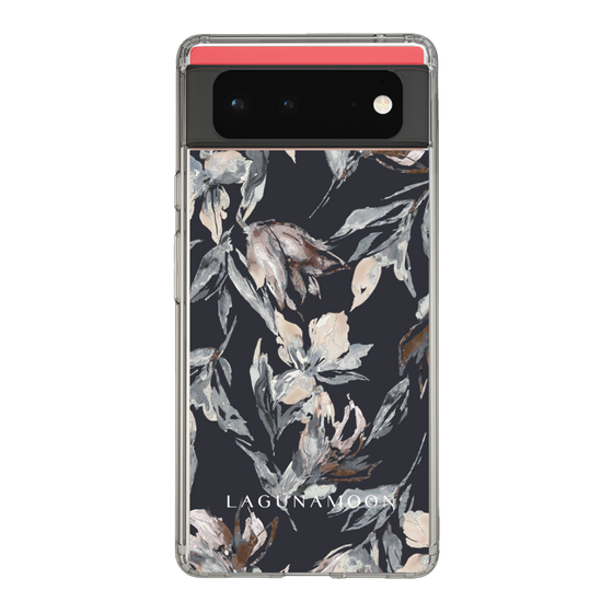 Slim Protection Case［ LAGUNAMOON - NuanceFlower - Navy ］