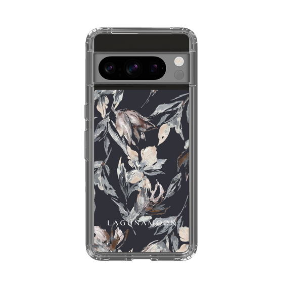Slim Protection Case［ LAGUNAMOON - NuanceFlower - Navy ］