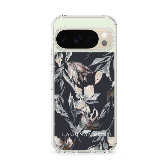 Slim Protection Case［ LAGUNAMOON - NuanceFlower - Navy ］