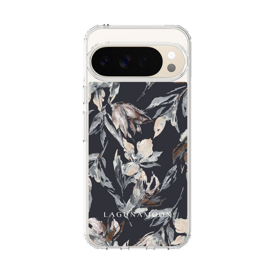 Slim Protection Case［ LAGUNAMOON - NuanceFlower - Navy ］