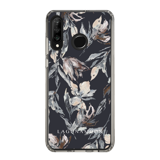 Slim Protection Case［ LAGUNAMOON - NuanceFlower - Navy ］