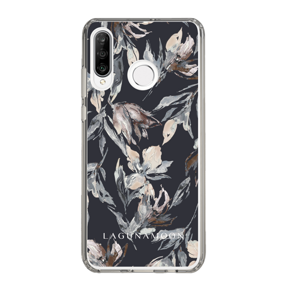 Slim Protection Case［ LAGUNAMOON - NuanceFlower - Navy ］