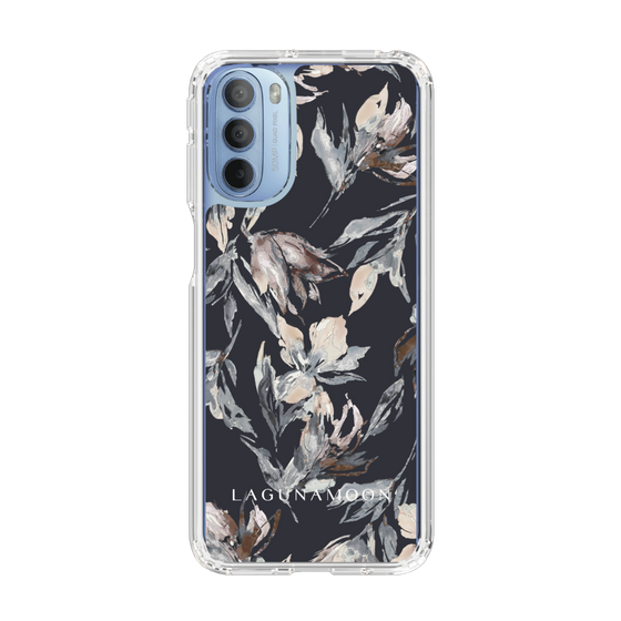 Slim Protection Case［ LAGUNAMOON - NuanceFlower - Navy ］