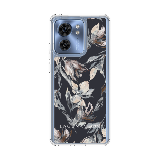 Slim Protection Case［ LAGUNAMOON - NuanceFlower - Navy ］