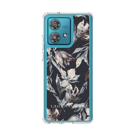 Slim Protection Case［ LAGUNAMOON - NuanceFlower - Navy ］