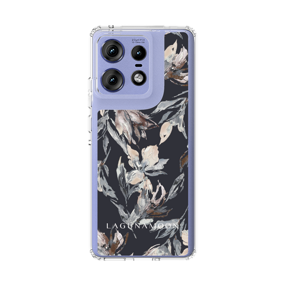 Slim Protection Case［ LAGUNAMOON - NuanceFlower - Navy ］