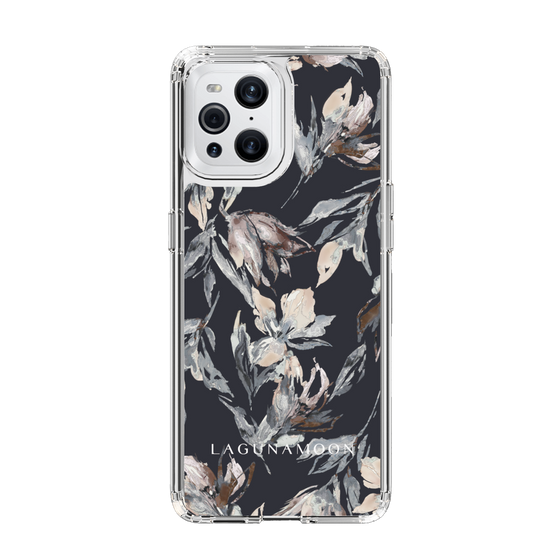 Slim Protection Case［ LAGUNAMOON - NuanceFlower - Navy ］