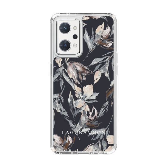 Slim Protection Case［ LAGUNAMOON - NuanceFlower - Navy ］