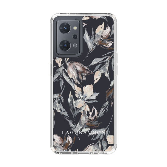 Slim Protection Case［ LAGUNAMOON - NuanceFlower - Navy ］