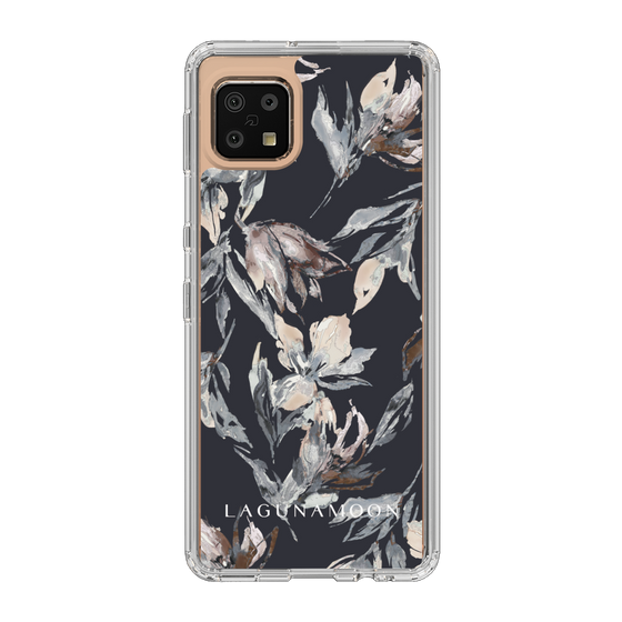 Slim Protection Case［ LAGUNAMOON - NuanceFlower - Navy ］