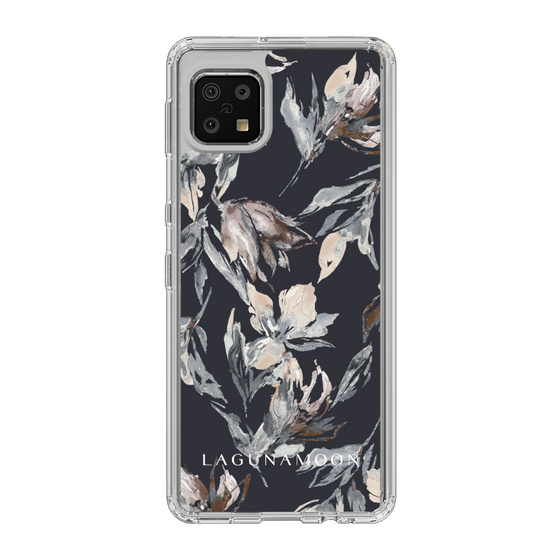 Slim Protection Case［ LAGUNAMOON - NuanceFlower - Navy ］