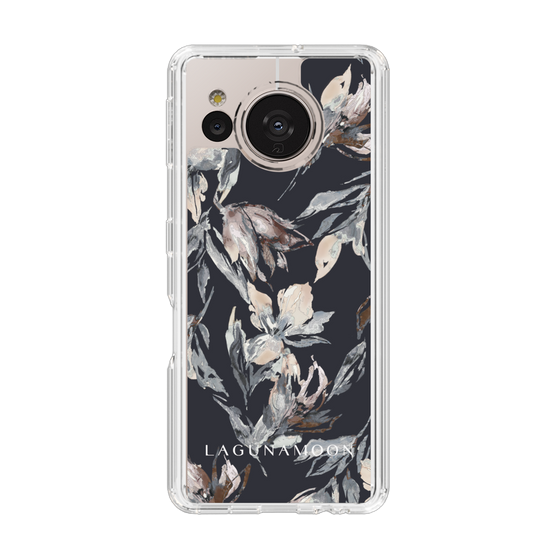 Slim Protection Case［ LAGUNAMOON - NuanceFlower - Navy ］