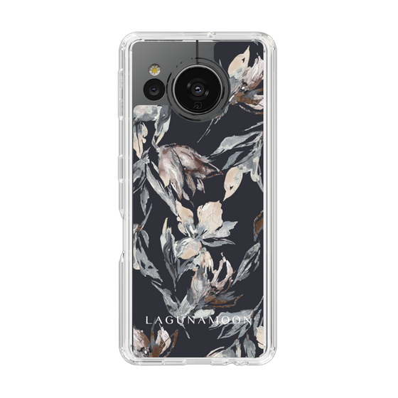 Slim Protection Case［ LAGUNAMOON - NuanceFlower - Navy ］