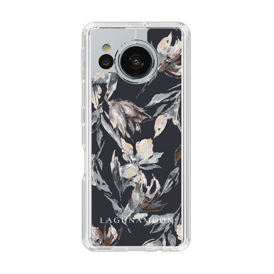 Slim Protection Case［ LAGUNAMOON - NuanceFlower - Navy ］