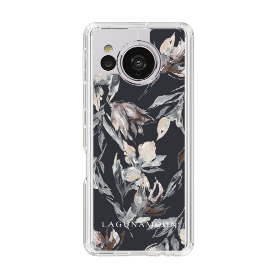 Slim Protection Case［ LAGUNAMOON - NuanceFlower - Navy ］