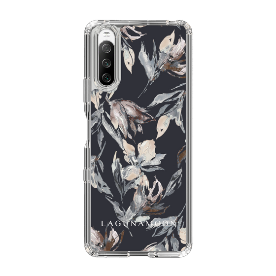 Slim Protection Case［ LAGUNAMOON - NuanceFlower - Navy ］