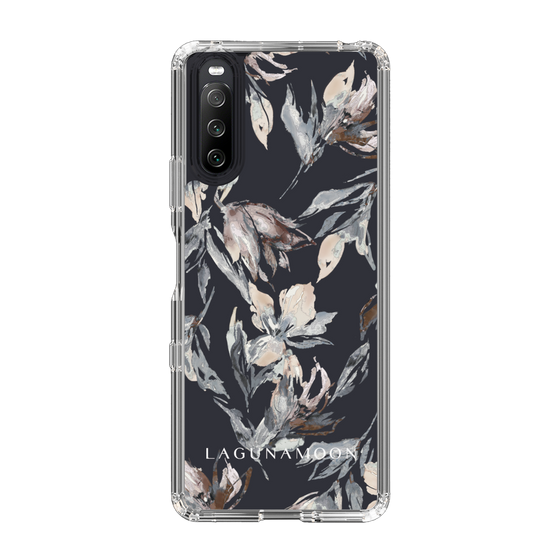Slim Protection Case［ LAGUNAMOON - NuanceFlower - Navy ］