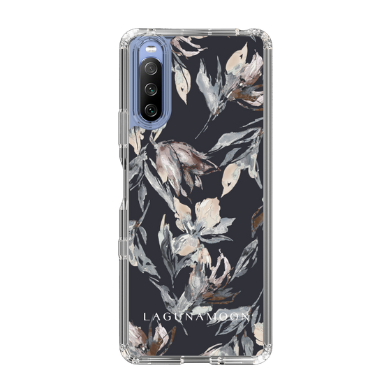 Slim Protection Case［ LAGUNAMOON - NuanceFlower - Navy ］
