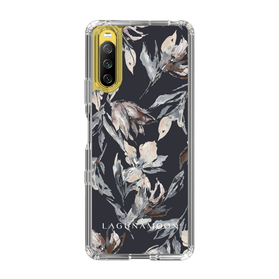 Slim Protection Case［ LAGUNAMOON - NuanceFlower - Navy ］