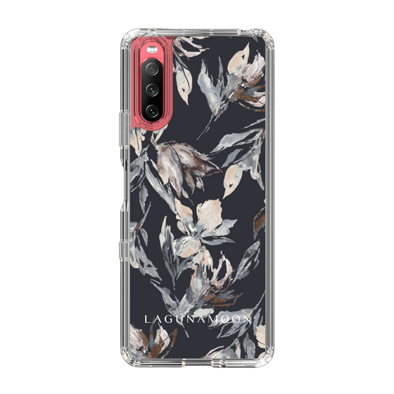 Slim Protection Case［ LAGUNAMOON - NuanceFlower - Navy ］