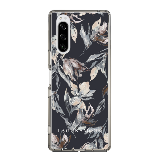 Slim Protection Case［ LAGUNAMOON - NuanceFlower - Navy ］