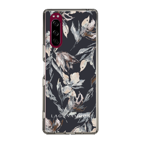 Slim Protection Case［ LAGUNAMOON - NuanceFlower - Navy ］