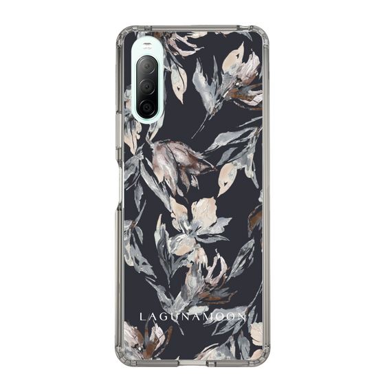 Slim Protection Case［ LAGUNAMOON - NuanceFlower - Navy ］
