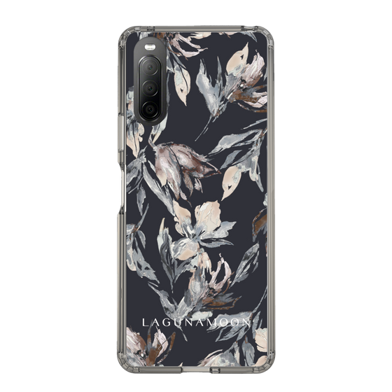 Slim Protection Case［ LAGUNAMOON - NuanceFlower - Navy ］