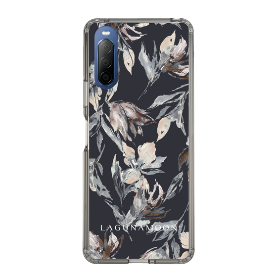 Slim Protection Case［ LAGUNAMOON - NuanceFlower - Navy ］
