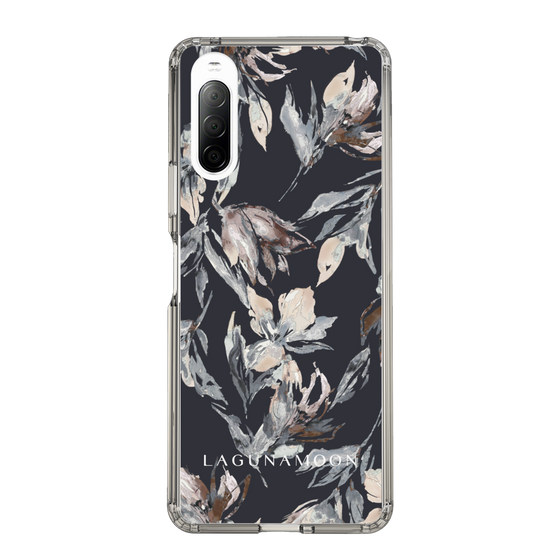 Slim Protection Case［ LAGUNAMOON - NuanceFlower - Navy ］