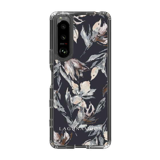 Slim Protection Case［ LAGUNAMOON - NuanceFlower - Navy ］