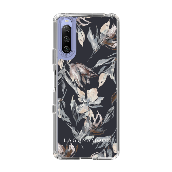 Slim Protection Case［ LAGUNAMOON - NuanceFlower - Navy ］