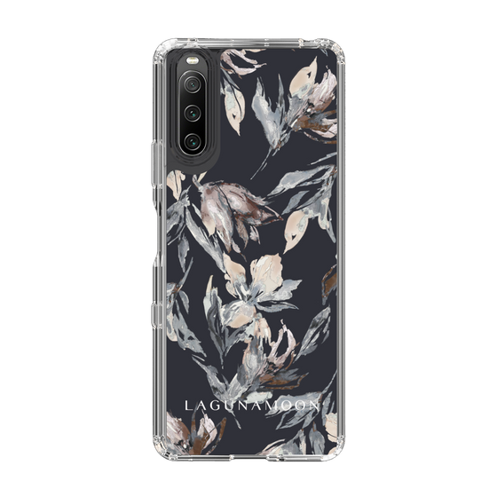 Slim Protection Case［ LAGUNAMOON - NuanceFlower - Navy ］