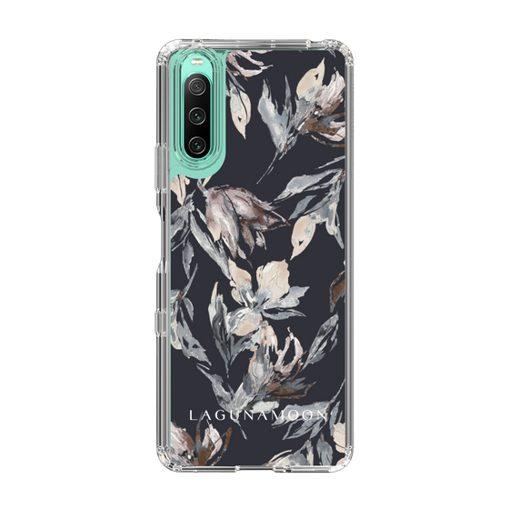 Slim Protection Case［ LAGUNAMOON - NuanceFlower - Navy ］