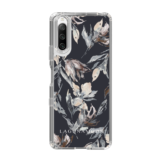 Slim Protection Case［ LAGUNAMOON - NuanceFlower - Navy ］