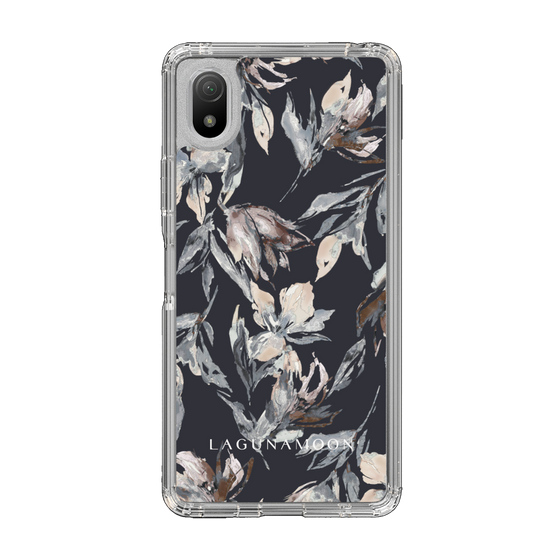 Slim Protection Case［ LAGUNAMOON - NuanceFlower - Navy ］
