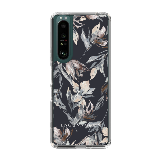 Slim Protection Case［ LAGUNAMOON - NuanceFlower - Navy ］