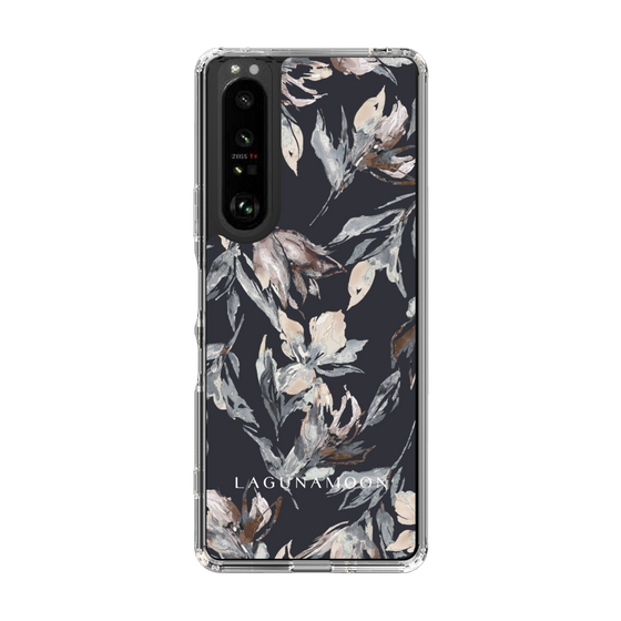 Slim Protection Case［ LAGUNAMOON - NuanceFlower - Navy ］