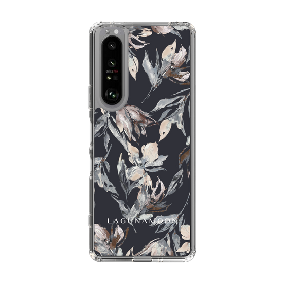 Slim Protection Case［ LAGUNAMOON - NuanceFlower - Navy ］