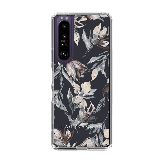 Slim Protection Case［ LAGUNAMOON - NuanceFlower - Navy ］