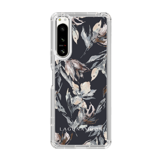Slim Protection Case［ LAGUNAMOON - NuanceFlower - Navy ］
