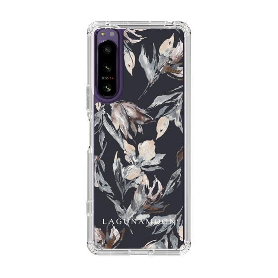 Slim Protection Case［ LAGUNAMOON - NuanceFlower - Navy ］