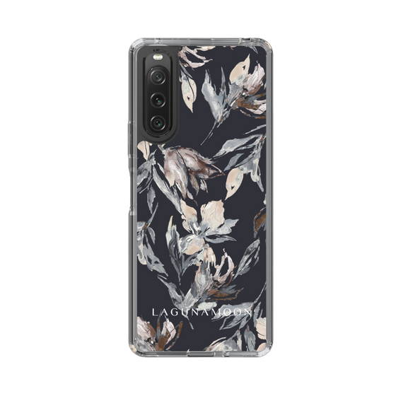 Slim Protection Case［ LAGUNAMOON - NuanceFlower - Navy ］